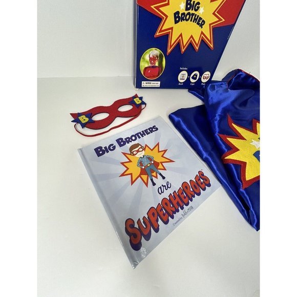 Big Brother Gift Set W/ Super Hero Cape Costume, Mask, & Book Intro To New Baby - Picture 2 of 6